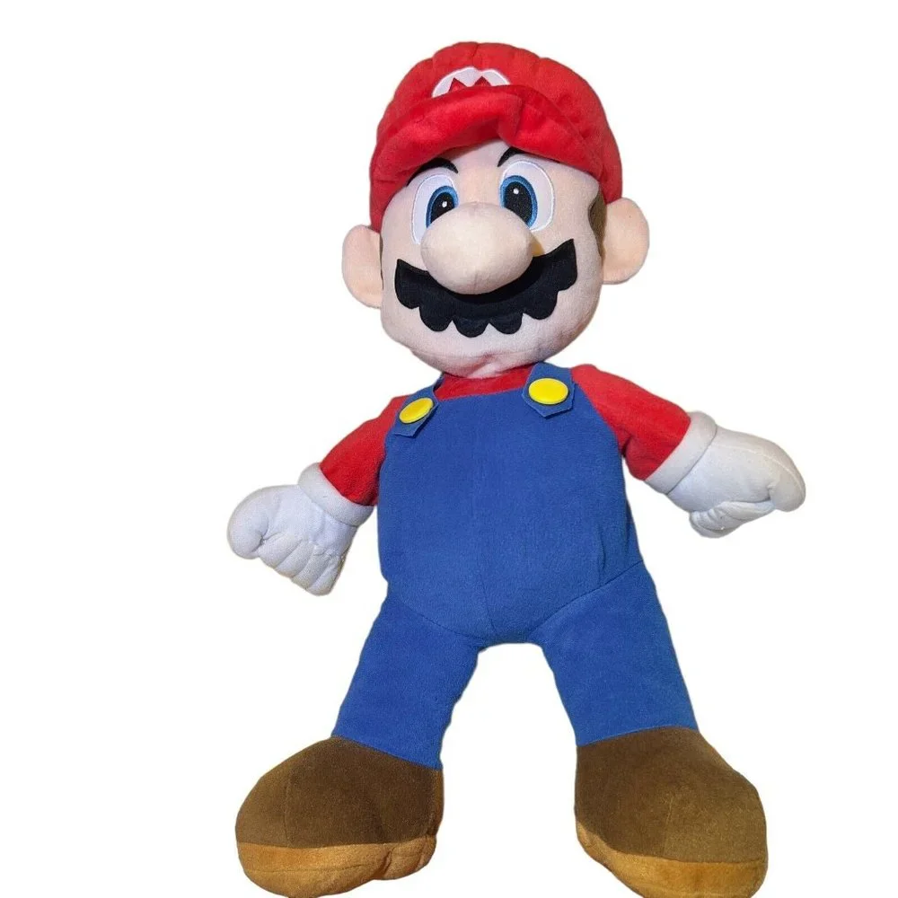 Nintendo Super Mario The Real Thing 22” Plush Pillow‎ Stuffed Toy Back Pocket